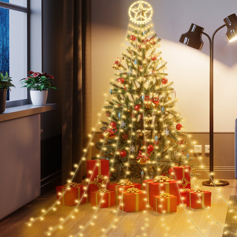 LED La chaîne lumineuse 319 LEDs lancée par sapin de Noël Guirlande  Lumineuse Blanc chaud