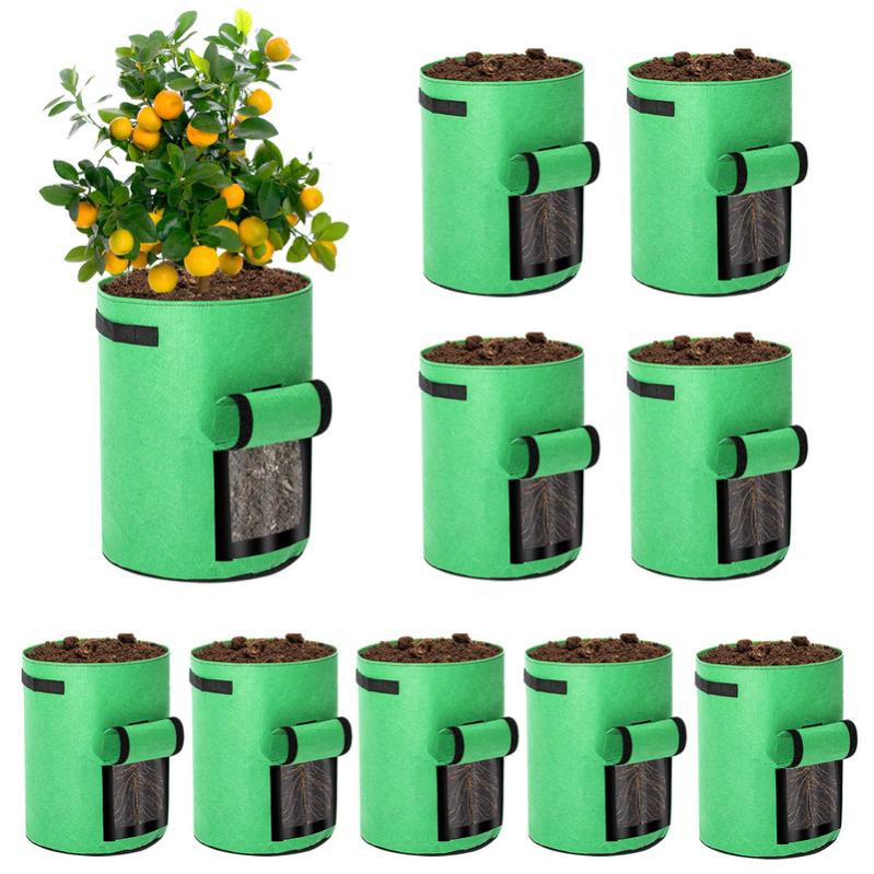 QCR Sacs De Plantation 12L + 19L + 26L - Lot De 3 Pots Geotextile Avec Poignées, Gants Et Étiquettes