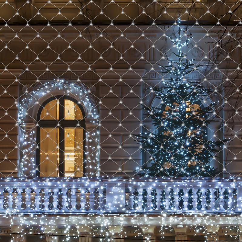 Filet Lumineux LED Extérieur 6x4m - 880 LED - 8 Modes - IP44 étanche - Pour Noël, Jardin, Mariage