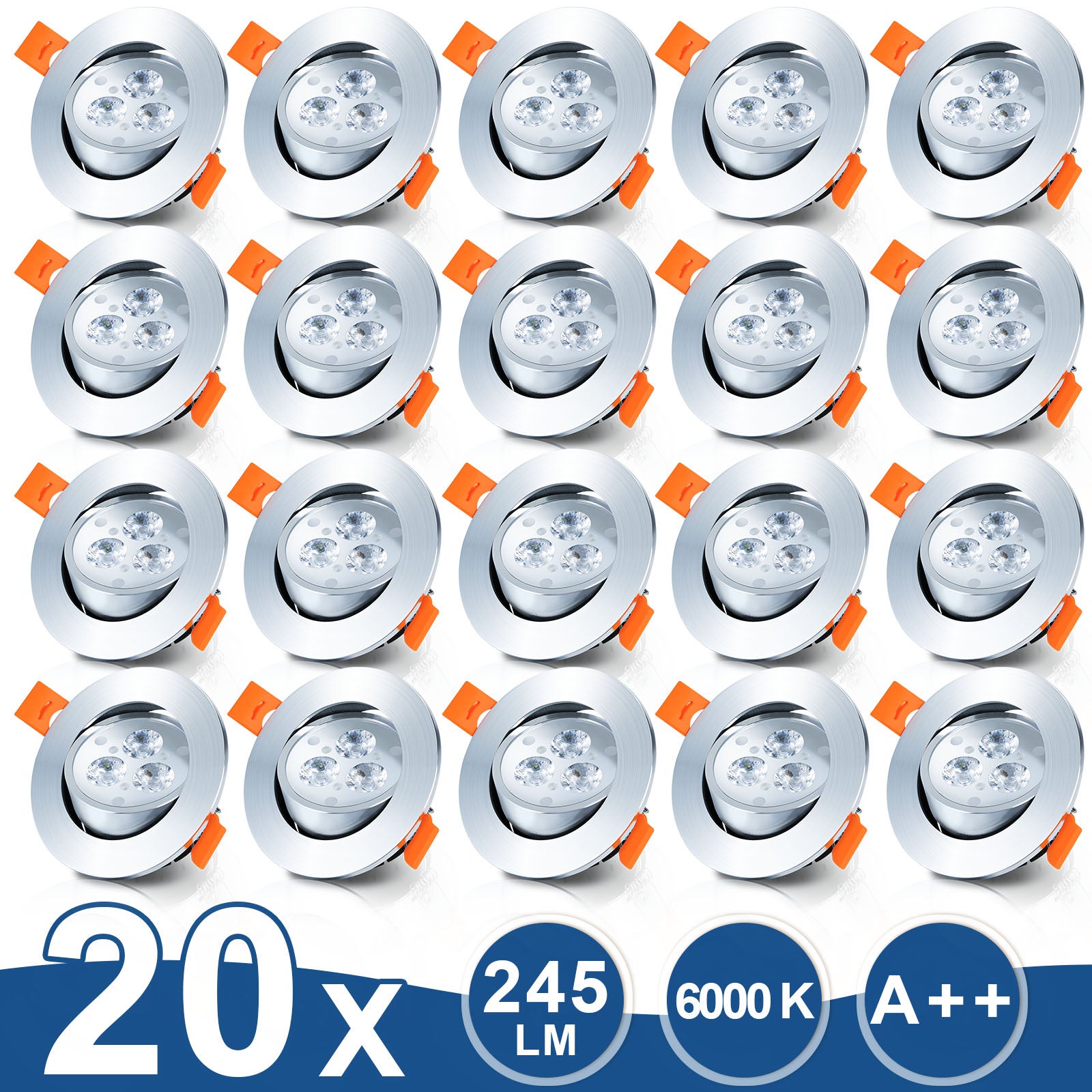 20x Spots LED encastrables orientables, Spots LED à encastrer