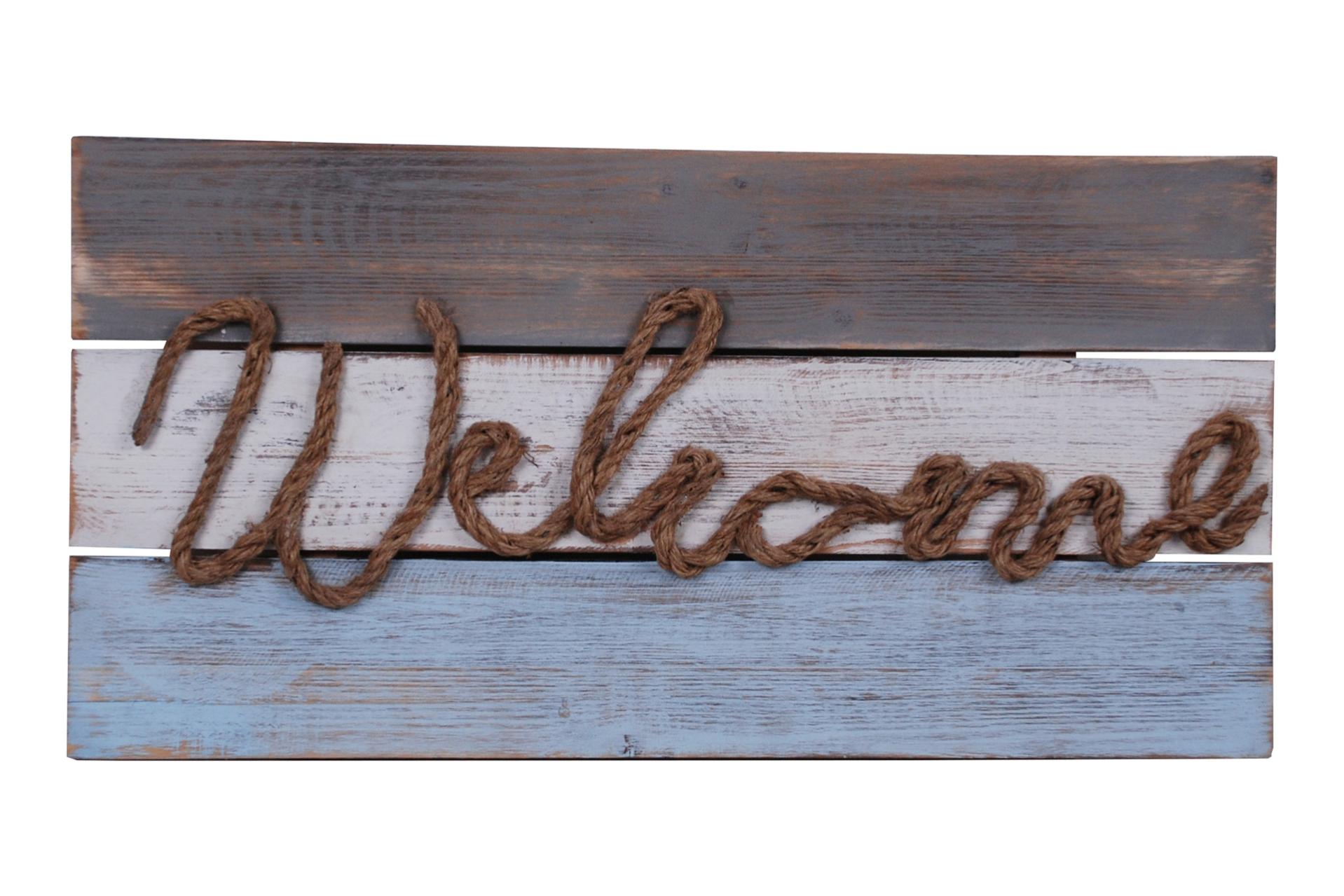 Decorazione Murale Rettangolare Con Scritta In Corda Welcome 60X30 5 decorazione-murale-rettangolare-con-scritta-in-corda-welcome-60x30-5