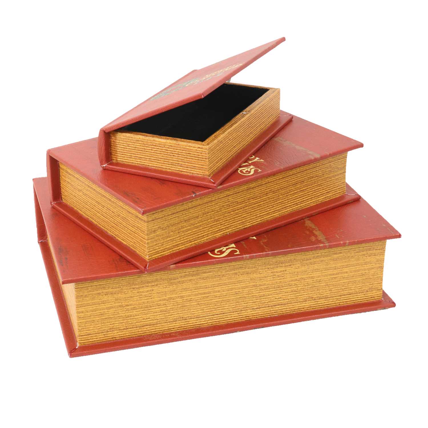 Faux leather book box 13 garland red cm32x24h8 Leroy Merlin