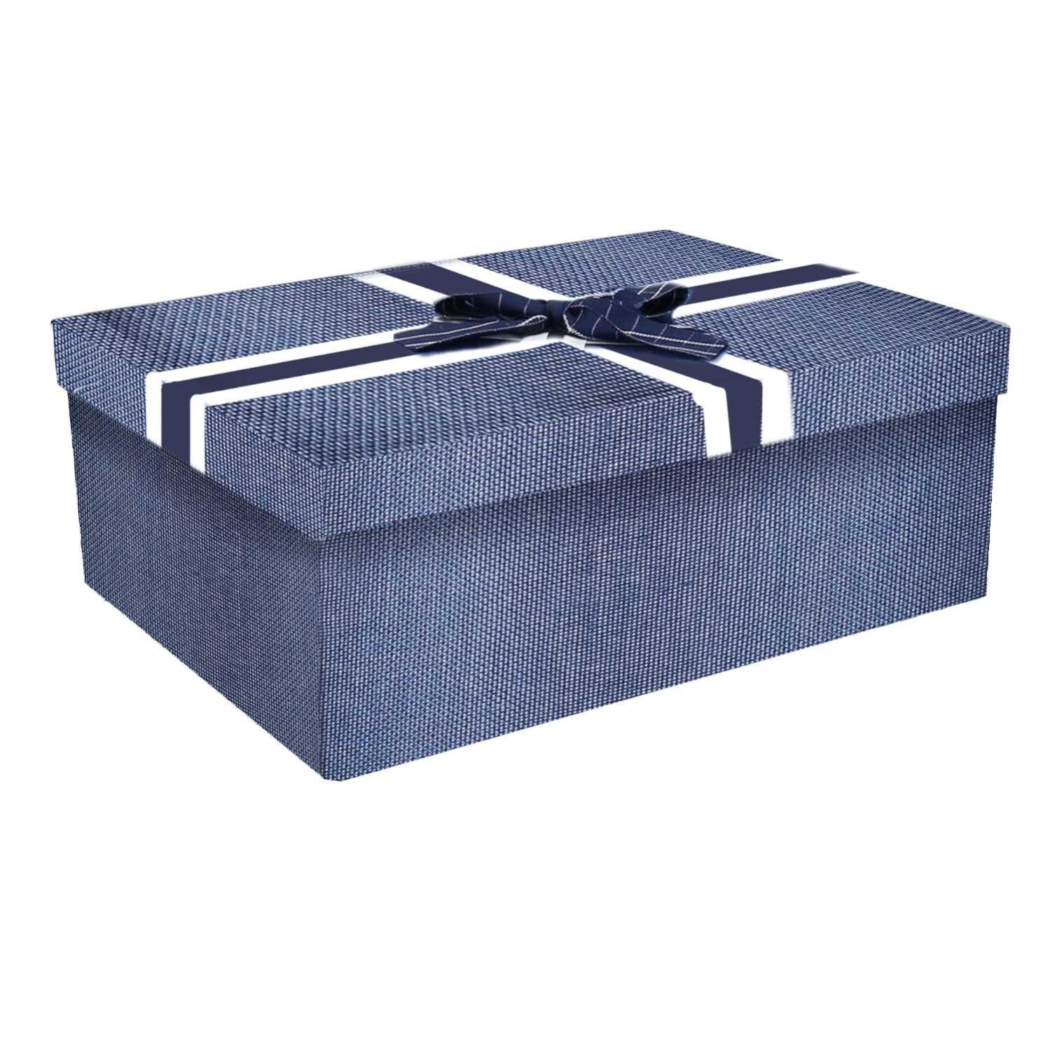 Boîte Rangement Carton Rössler Boxline - Format A4, Navy, 1 Pièce, Design Nervuré