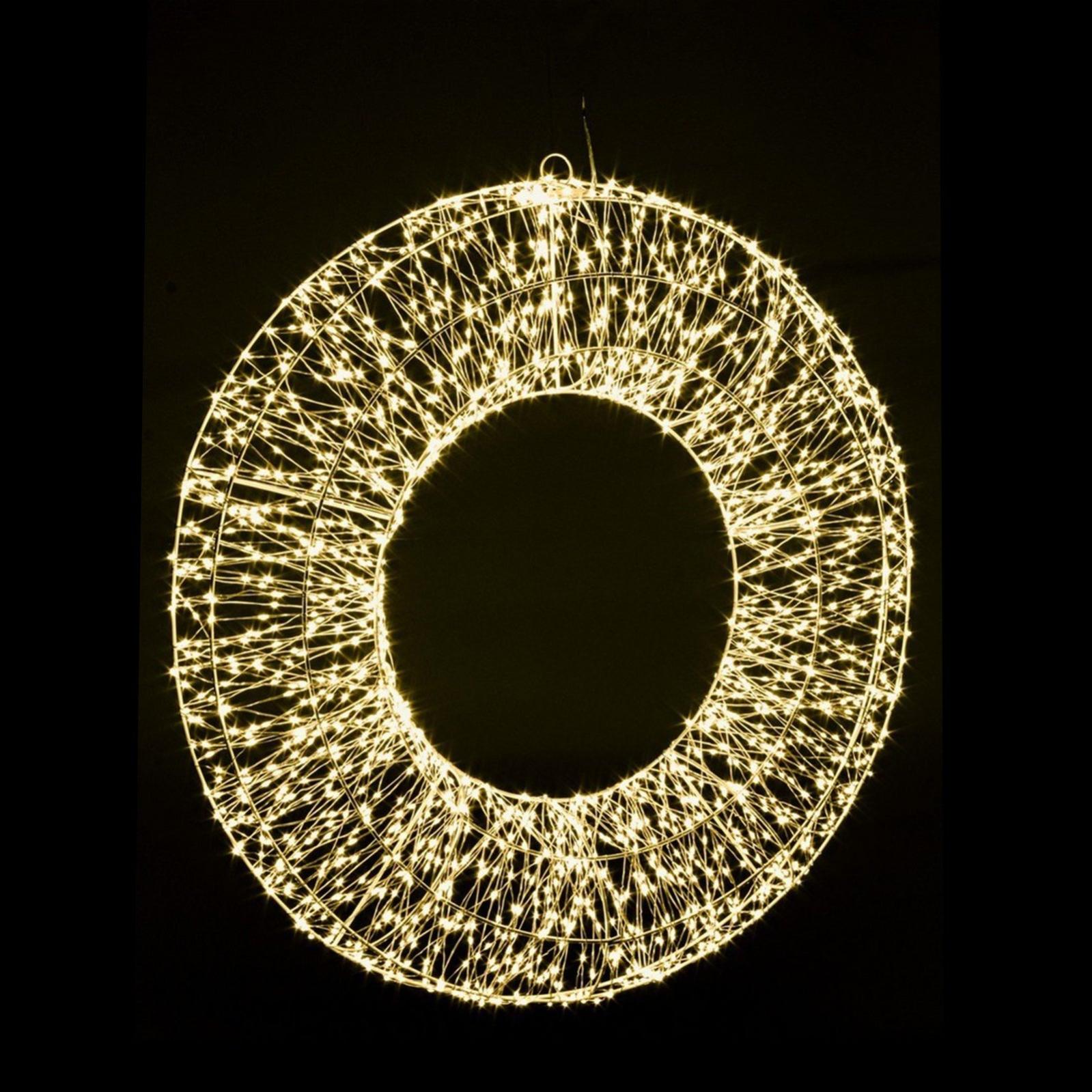 Couronne lumineuse de 150 lumières LED blanc chaud - IP44 - 40 cm