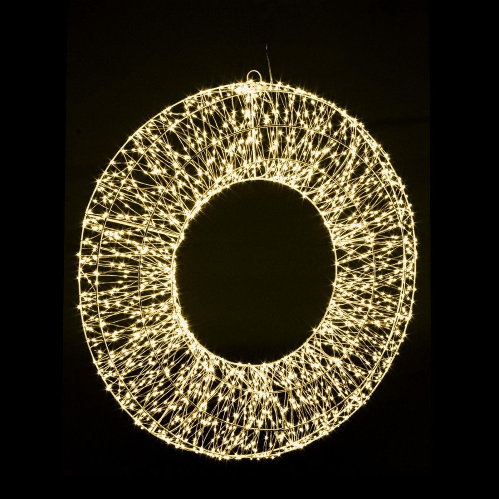 Couronne lumineuse de 150 lumières LED blanc chaud - IP44 - 40 cm Couronne lumineuse de 150 lumières LED blanc chaud - IP44 - 40 cm