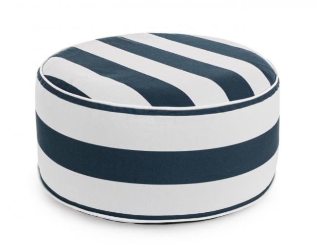 Pouf Rayé Gonflable Blanc-Bleu | Leroy Merlin