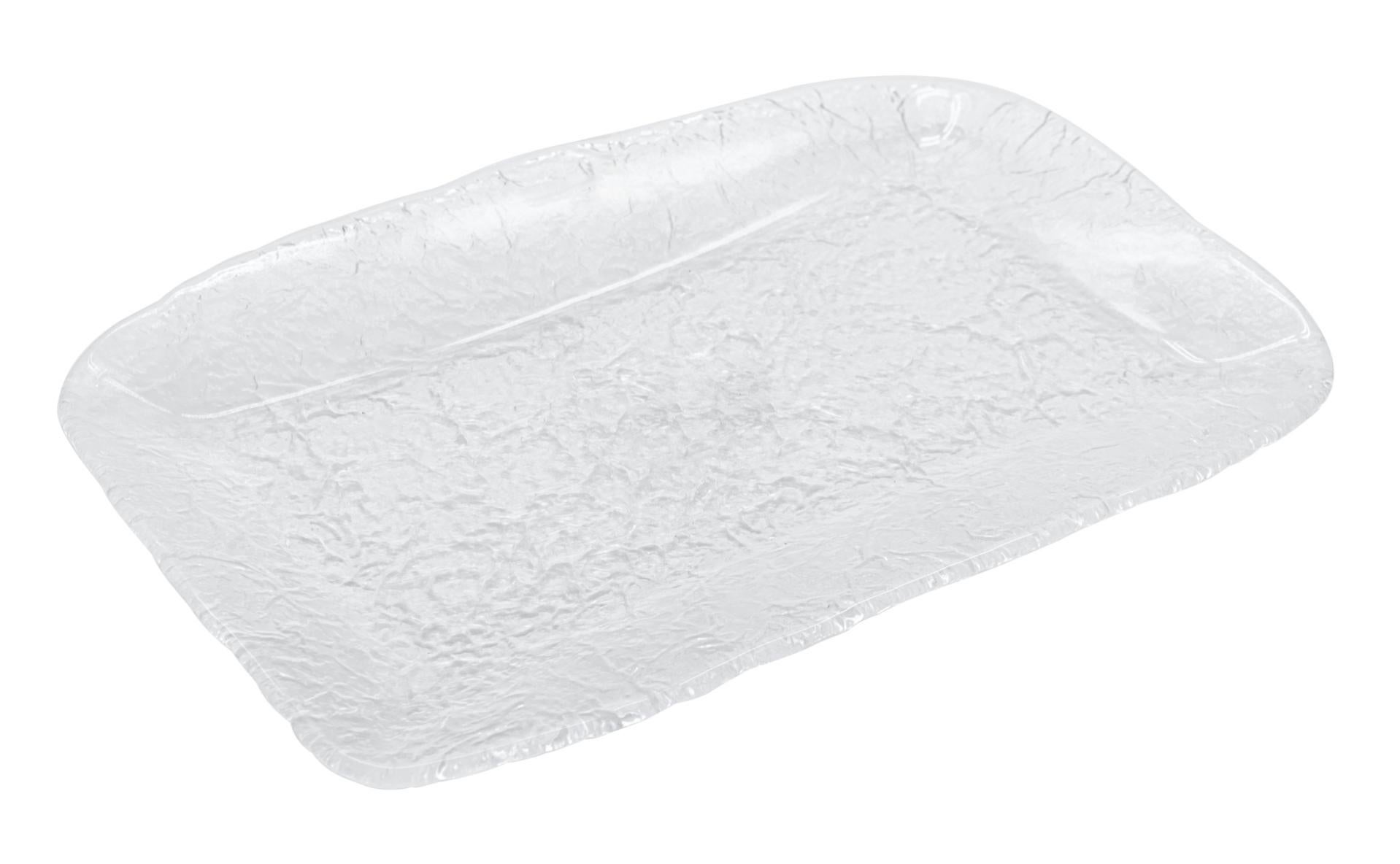Sottopiatto in vetro trasparente con bordo platino VarottoStore