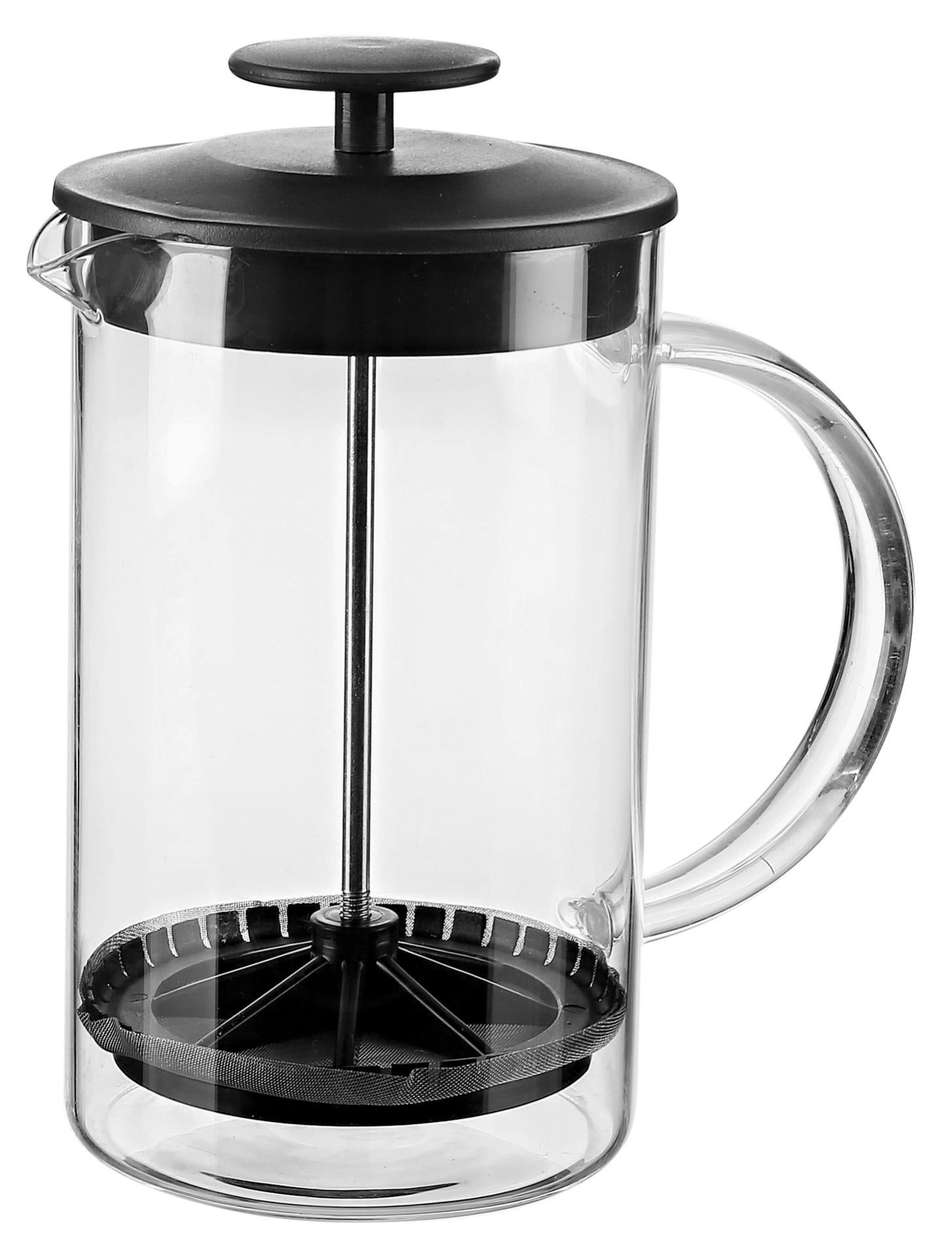 Caffettiera Vetro Borosilicato WOPPLXY 600ml - Con Filtri Carta 02, Manico Noce