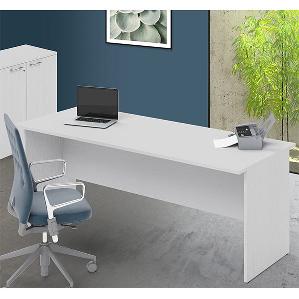 Mesa Oficina Rocada Serie Work 200X80 cm Acabado Aw04 Blanco/blanco.  Escritorios de oficina . La Superpapelería