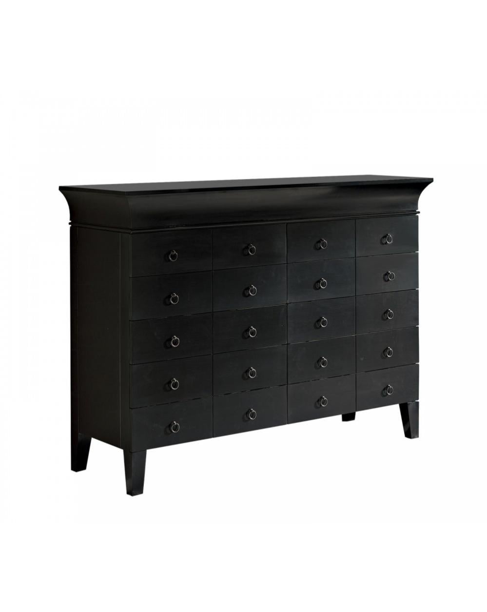 Buffet Noir Moderne 160x40x80 Cm Avec 3 Tiroirs Et 2 Portes - Commode Design Pour Salon, Salle à Manger, Rangement élégant