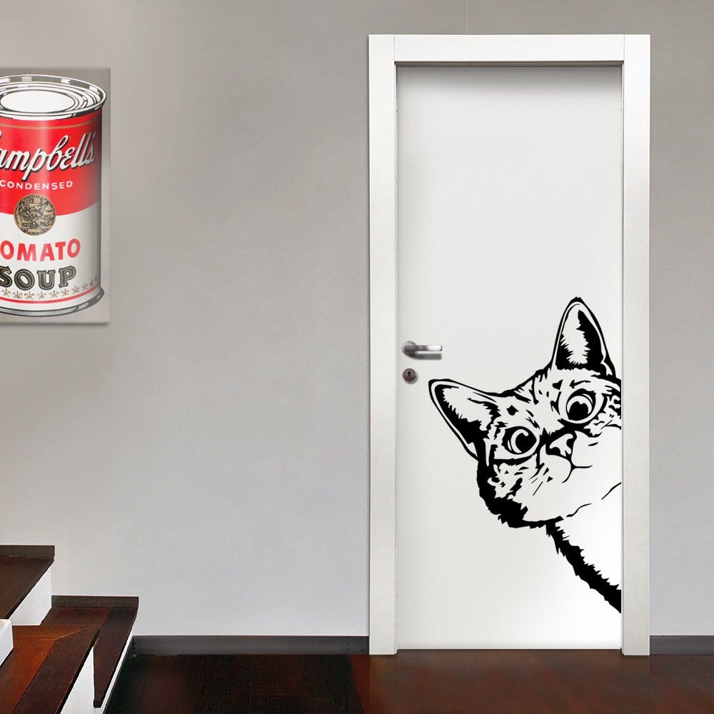 Sans Marque Autocollant Mural papier Peint Amovible prise chat à prix pas  cher