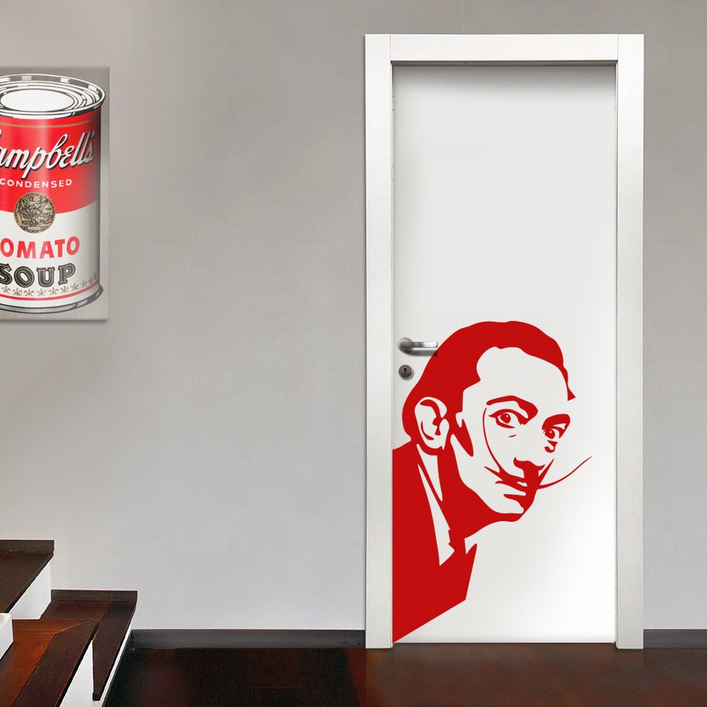 Salvador dali' - vinilo adhesivo de pared 55x88 cm - color rojo