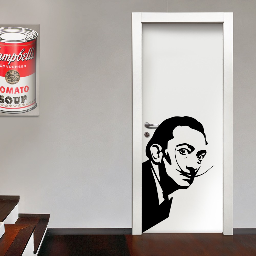 Salvador dali' - vinilo adhesivo de pared 55x88 cm - color negro