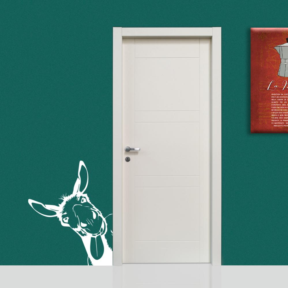 Burro - vinilo adhesivo de pared 55x70 cm - color blanco