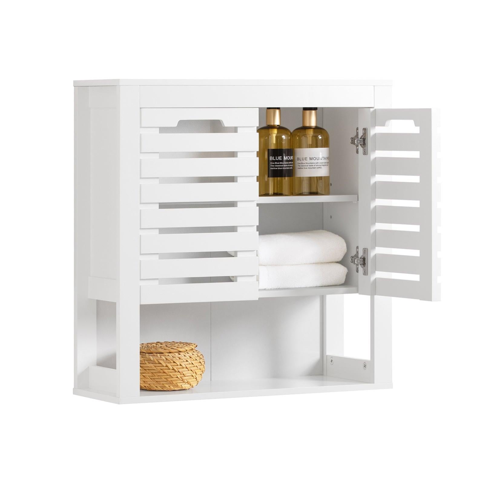 Armadietto Da Bagno Sospeso SoBuy | Bianco 60x30x60cm | Con Ante A Chiusura Magnetica - Foto 5