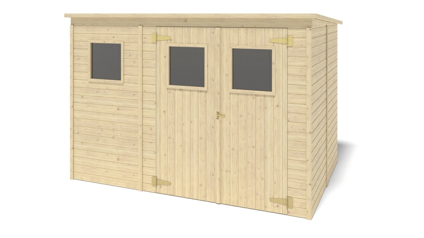 Abri De Jardin En Bois 4,86 M2 - 2,70x1,80 M - Couleur: Naturel ...