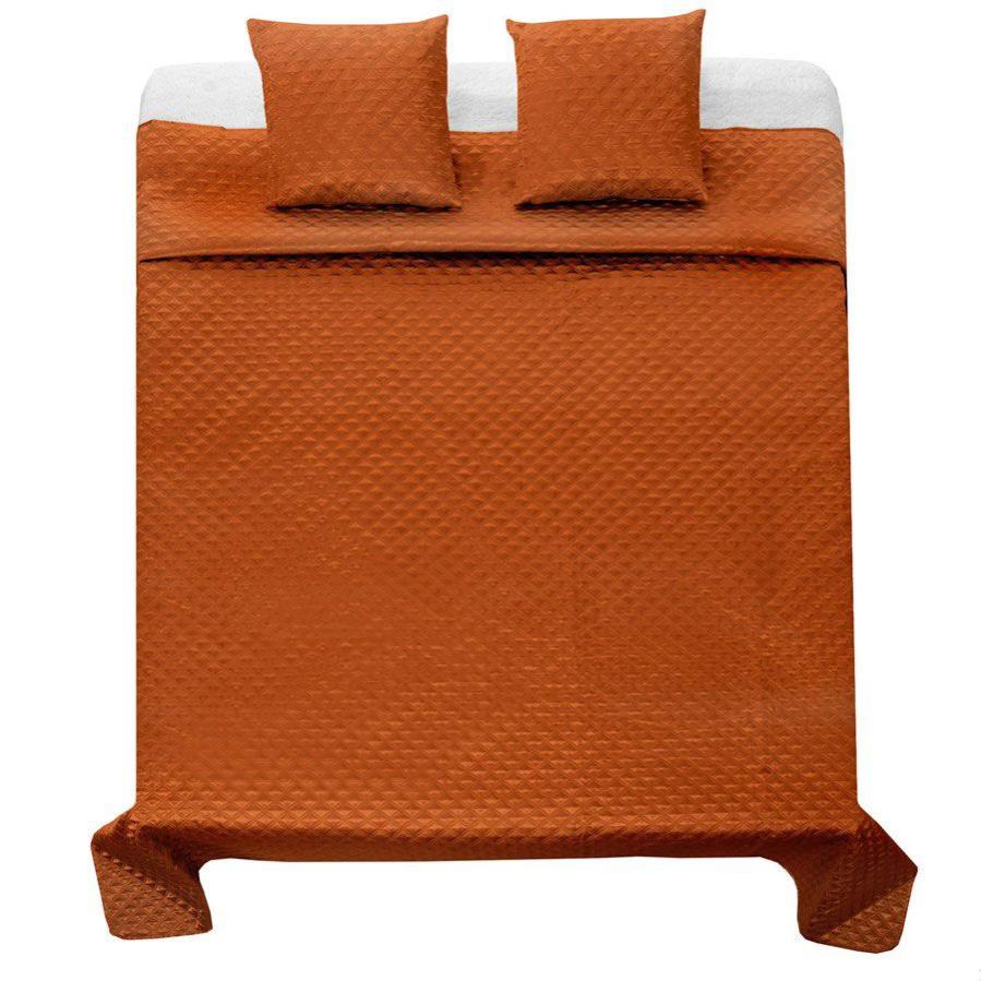 Couvre-lit Matelassé Réversible En Satin De Coton 260x260 Cm - Lot Avec 2 Taies D'oreiller 60x80 Cm Et 1 Coussin - Coloris Cappuccino