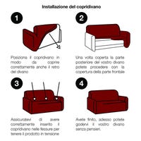 Fascia Copricuscino Per Divano 3 Posti – Tessuto Bi-elastico, Adatto Per Cuscini Da 145 A 200 Cm – Colore A Scelta