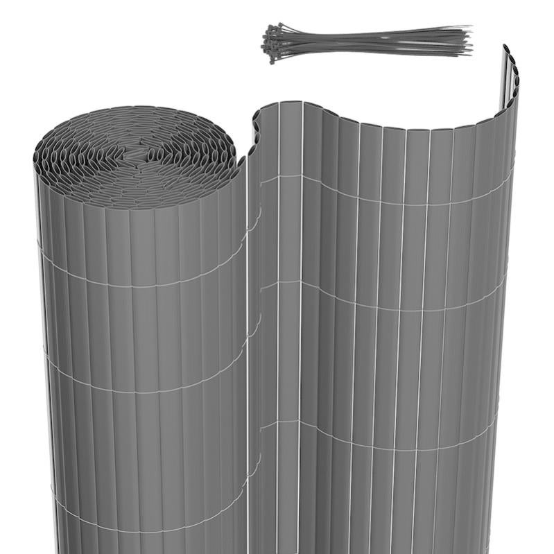 Canisse double face PVC,Gris anthracite,1.2 x 3 m,Résistant aux UV