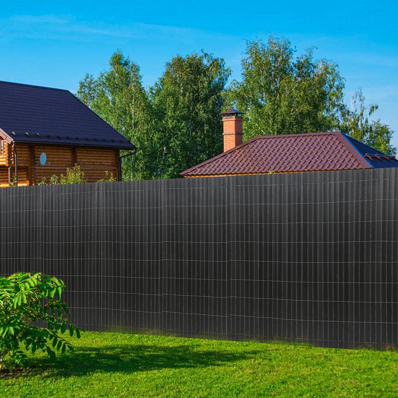 Brise vue PVC 2 x 3 m, gris anthracite double face pour jardins et terrasses