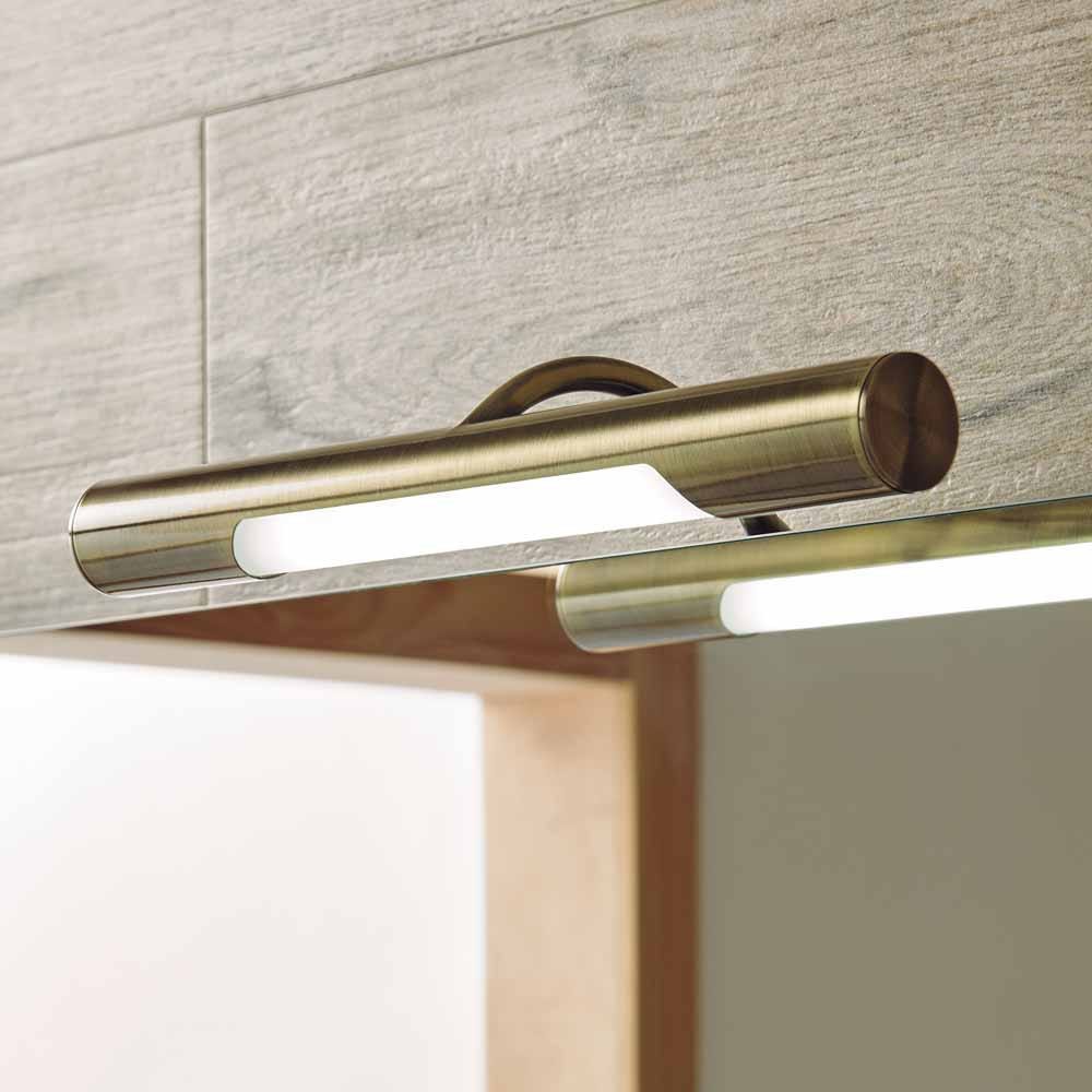 Evo - Applique murale pour miroir de salle de bain 30 CM - Montage sur  étagère - Lampe LED certifiée IP44 WaterProof - Lumière de miroir - Or