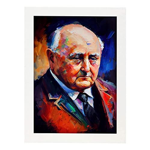 Nacnic Poster Pablo Escobar A Colori Stile Cartoon – Cornice Nera Inclusa, Formato A4 (21x29,7 Cm)