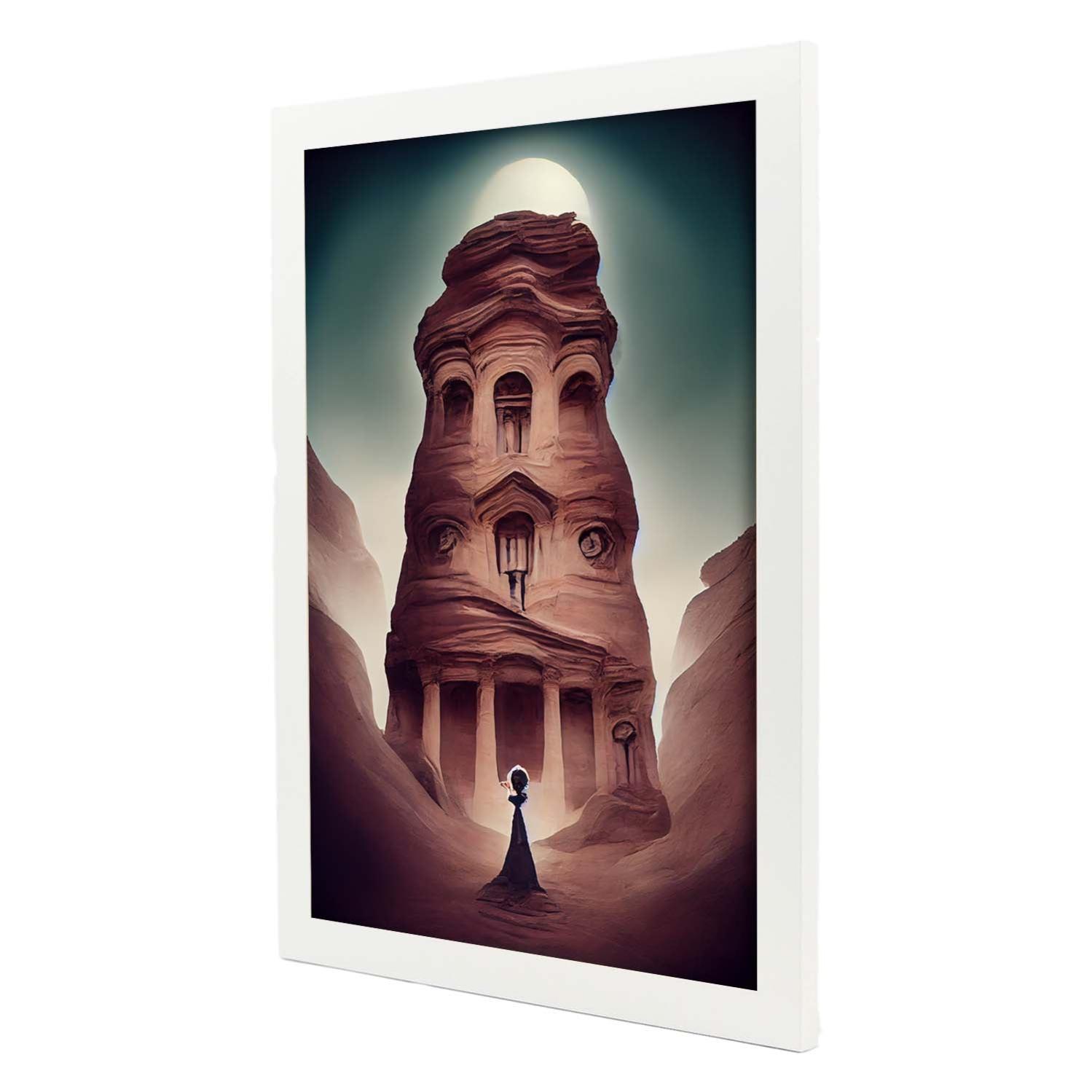 Nacnic lámina torre petra amistoso al estilo de t burton ilustraciones de monumentos ciudades paises inspiradas en arte gótico y oscuro diseño y decor