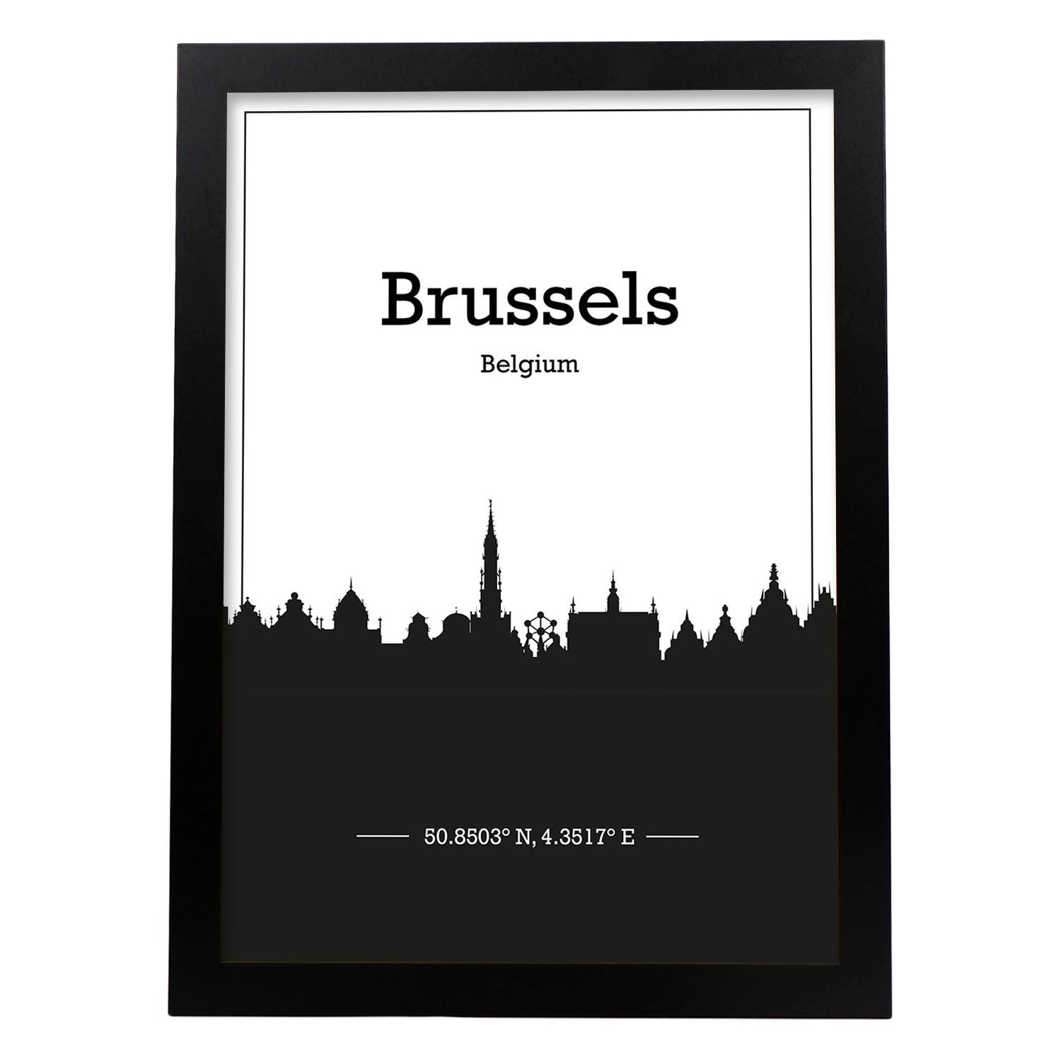 carte-de-bruxelles-belgica-carte-skylines-des-villes-d-europe-avec-une