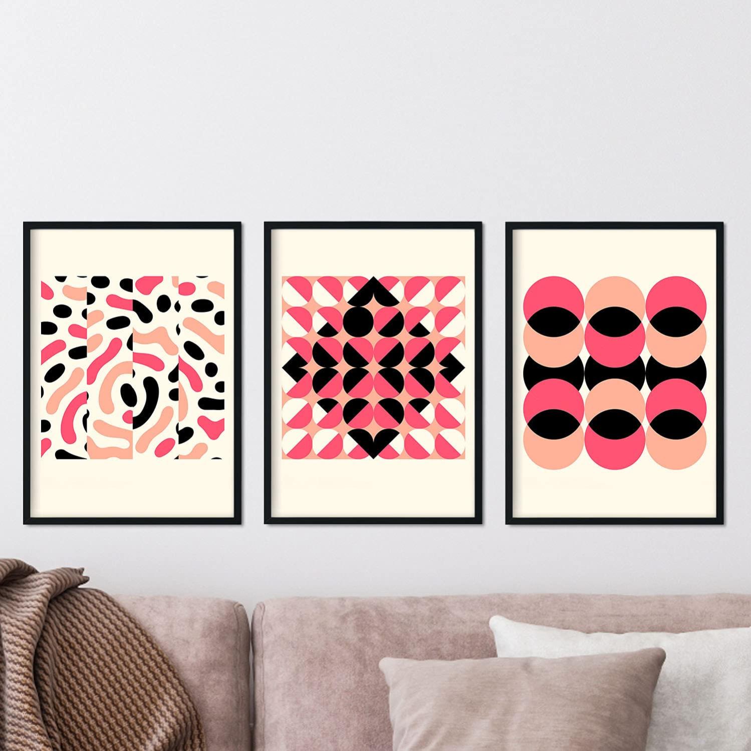 Pack Pink Pack 1 Poster Con Illustrazioni Astratte In Toni Rosa E Torte ...