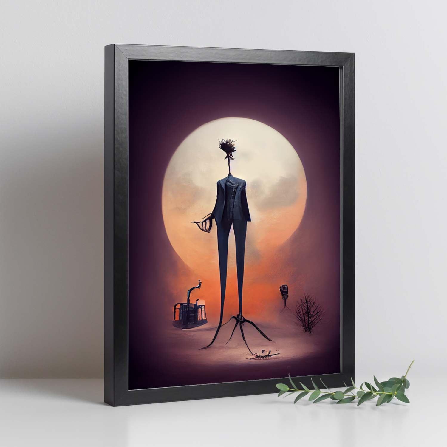Nacnic lámina asesor sociable al estilo de t burton ilustraciones de profesiones y oficios inspiradas en arte gótico y oscuro diseño y decoración de i