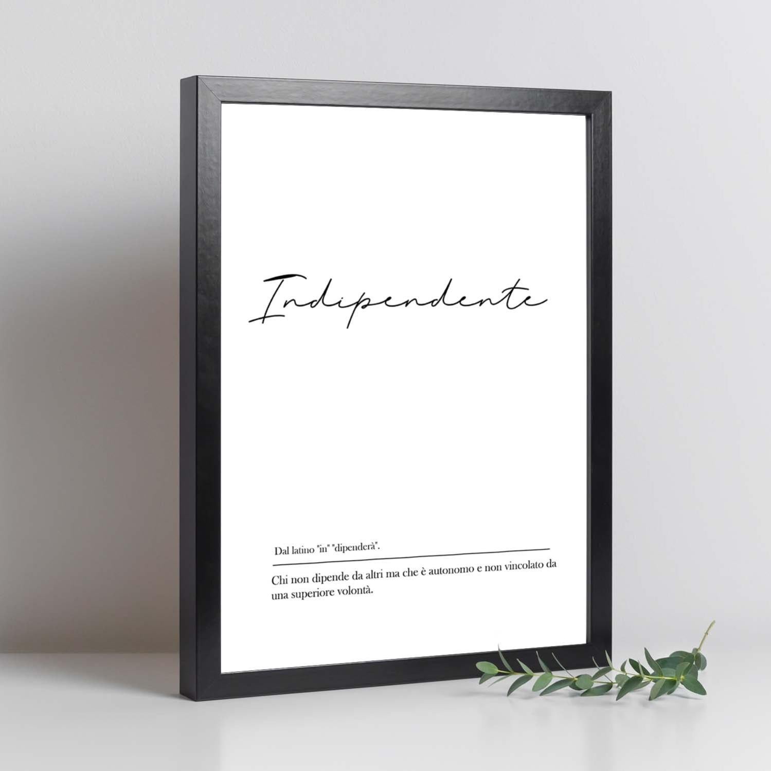 Lame Avec Des Mots Définition En Italien. Affiche «indépendante» De