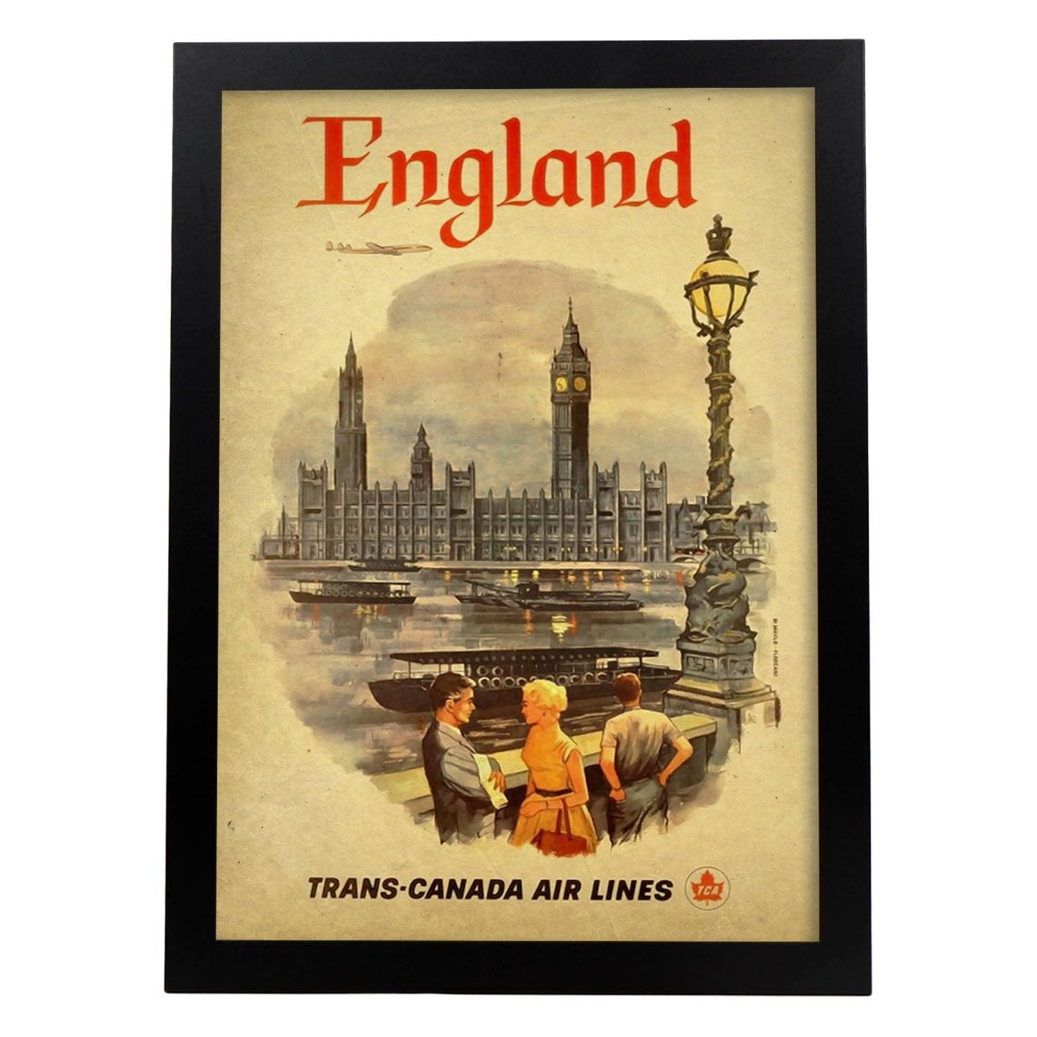 Poster vintage de inglaterra con imágenes vintage y de publicidad antigua