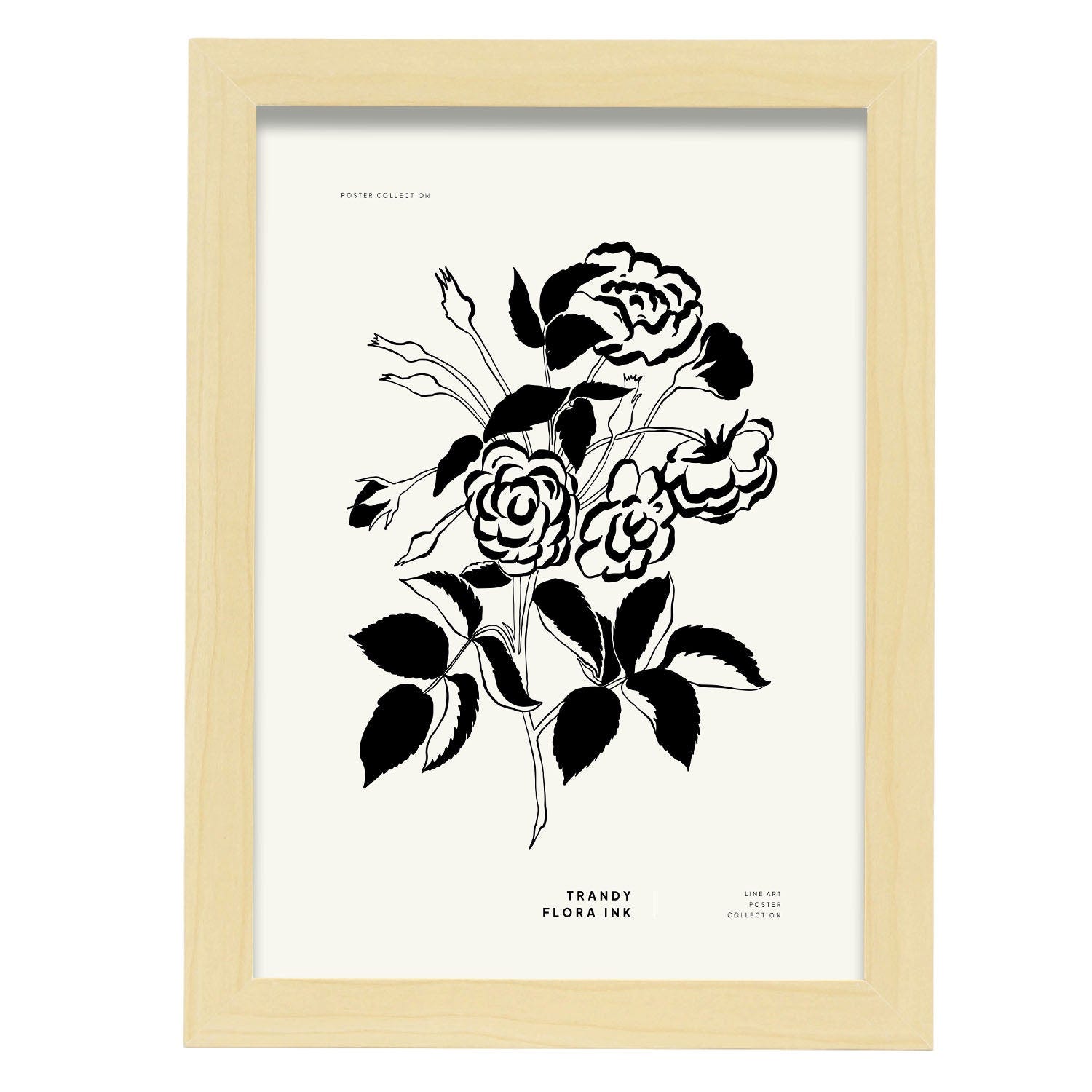 Affiche Rose - Poster fleur noir et blanc