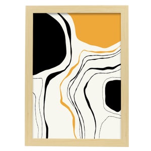 Nacnic Poster Con Fiori E Piante Cistus Illustrazioni Artistiche Moderne  Per Decorazione D'interni A3 Con Cornice. Cornice In Legno Chiaro