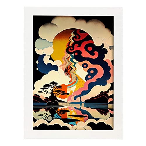 Nacnic Surreale Abstract Ukiyo 17 Stampe D'arte Estetica A Parete Per Il  Design Della Camera Da Letto O Soggiorno