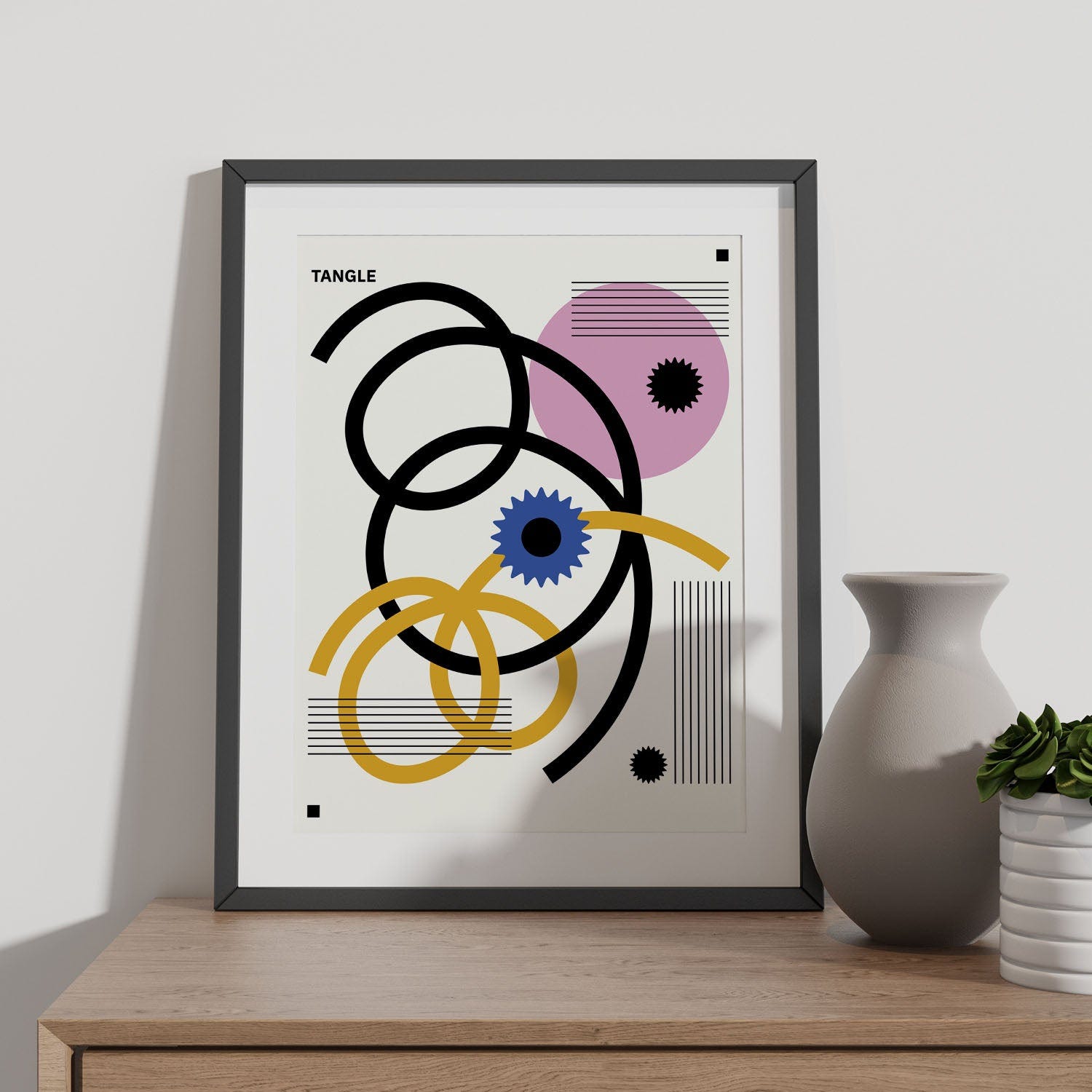 Poster Pop Nacnico Abstract Illustrazioni Artistiche Moderne Aggrovigliate  Per La Decorazione Degli Interni A3 Dimensioni Con Cornice Nera