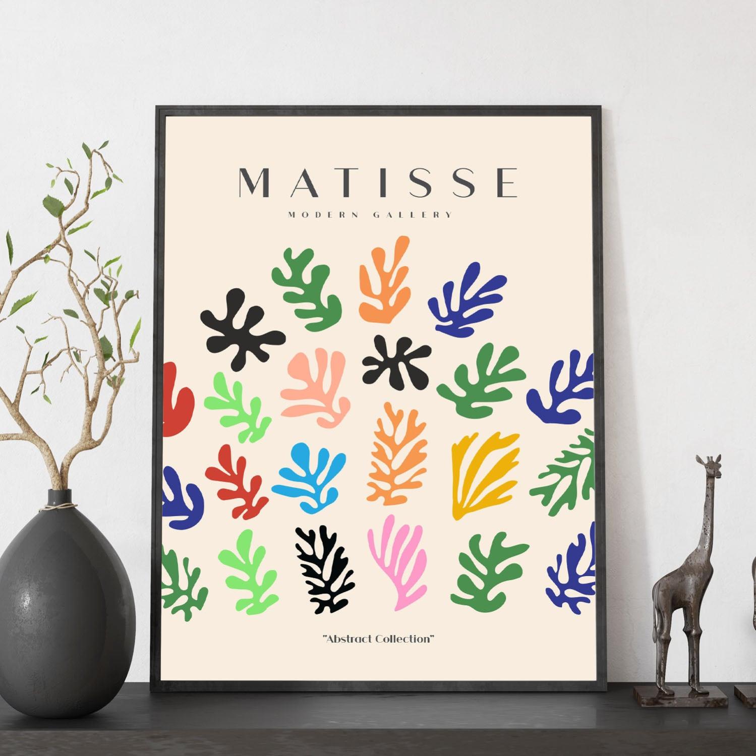 Poster della mostra di Henri Matisse, stampa artistica da parete in stile boho rosa. - Italia