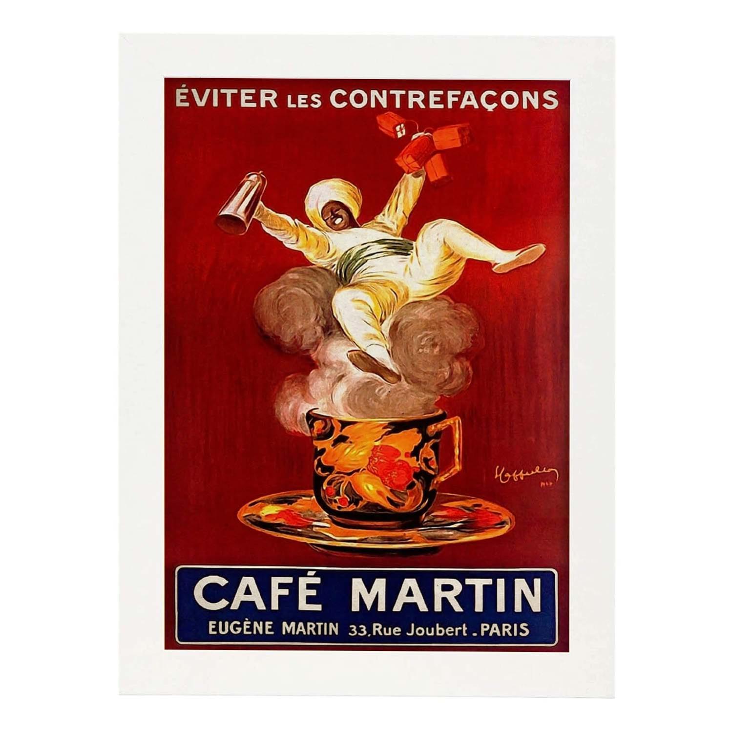 Affiche Vintage De Cafã © Martin. Avec Des Images Publicitaires Vintage