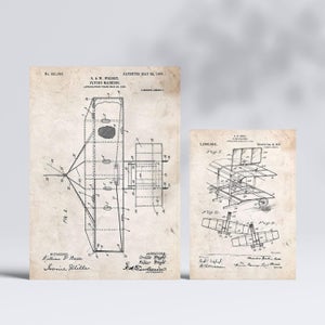 Lot De 4 Affiches Vintage Brevets D'inventions - Format A4 - Papier 250g - Déco Rétro Pour Bureau, Salon