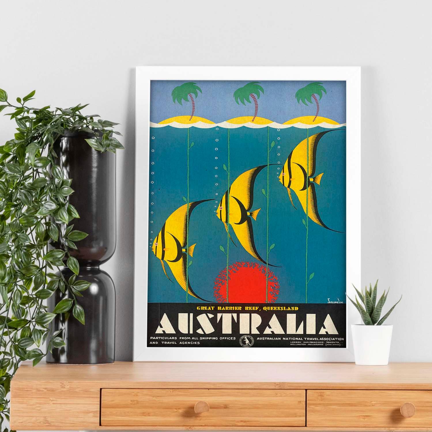 Poster Vintage Cartel De Publicidad Vintage Conoce Australia Sin poster-vintage-cartel-de-publicidad-vintage-conoce-australia-sin