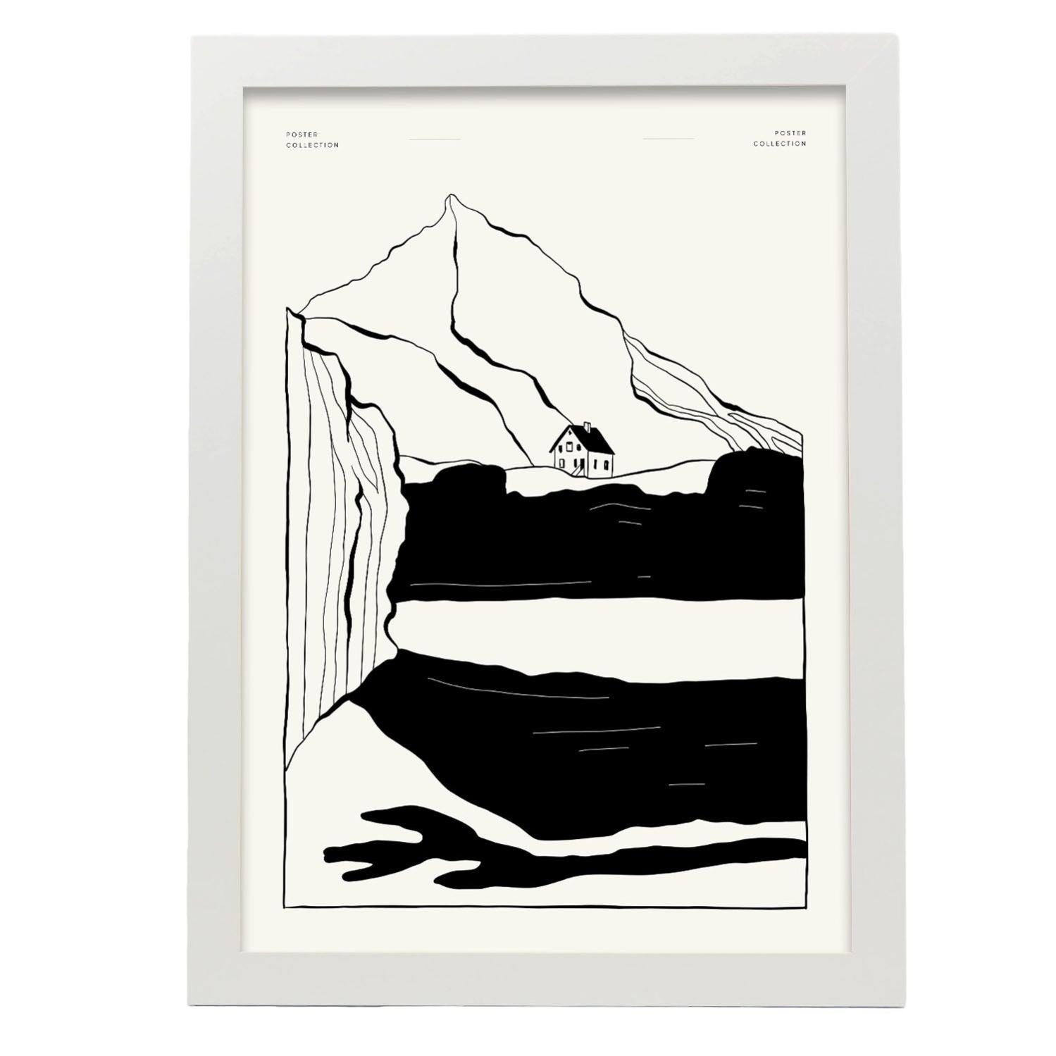 Nacnic póster pop art abstracto casa de montaña ilustraciones artísticas modernas para la decoración de interiores