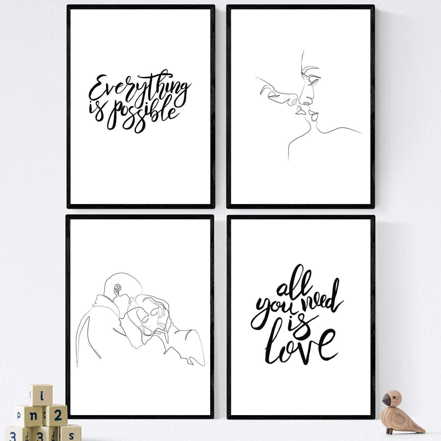 S&O Biglietti Di Ringraziamento Con Buste - Set 24 Pezzi 6 Design, Cartoncino 300g/m², Interno Opaco, Buste Colorate (Blu, Rosa, Giallo) - Ideali Per Note Scritte A Mano - 2