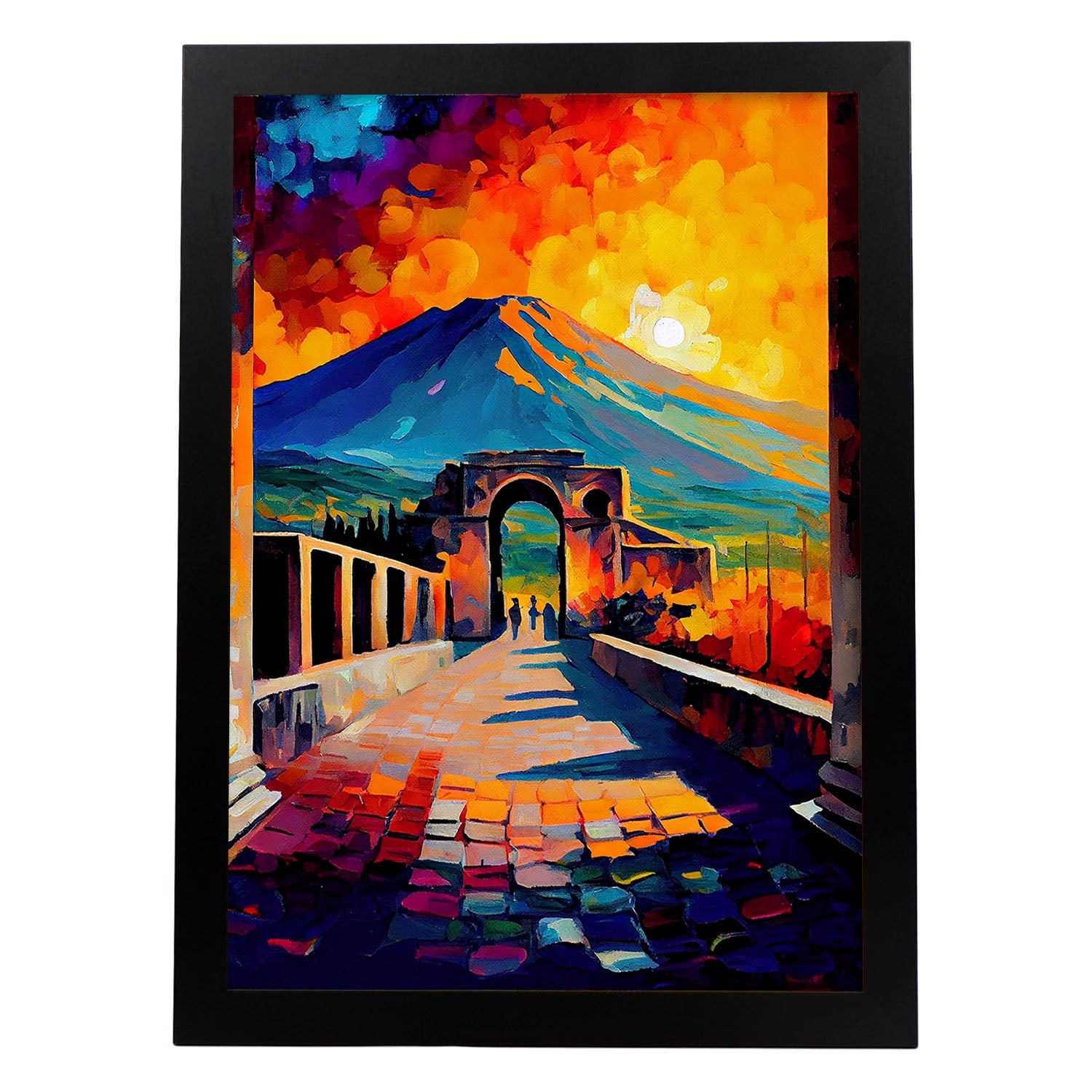 Poster Pompei In Stile Pittura A Olio Illustrazioni Di Monumenti E Città In  Stile Fotografico A Colori Design E Decorazioni D'interni A4 Senza Cornice