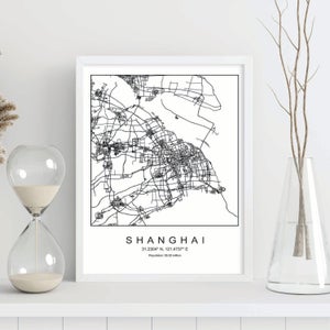 Carte De Lyon Nordique Noir Et Blanc – Affiche A4, Papier 250 G/m² – Décoration Murale Salon, Chambre