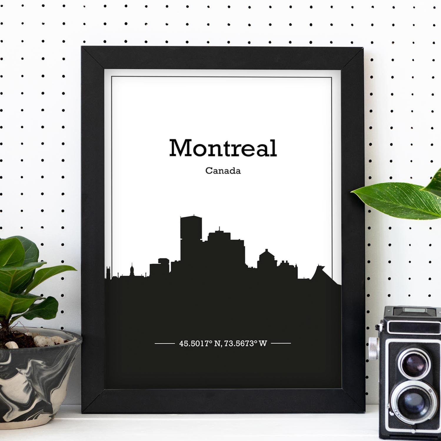 Mappa Di Montreal Canada Sheets Con Skyline Delle Città Degli Stati