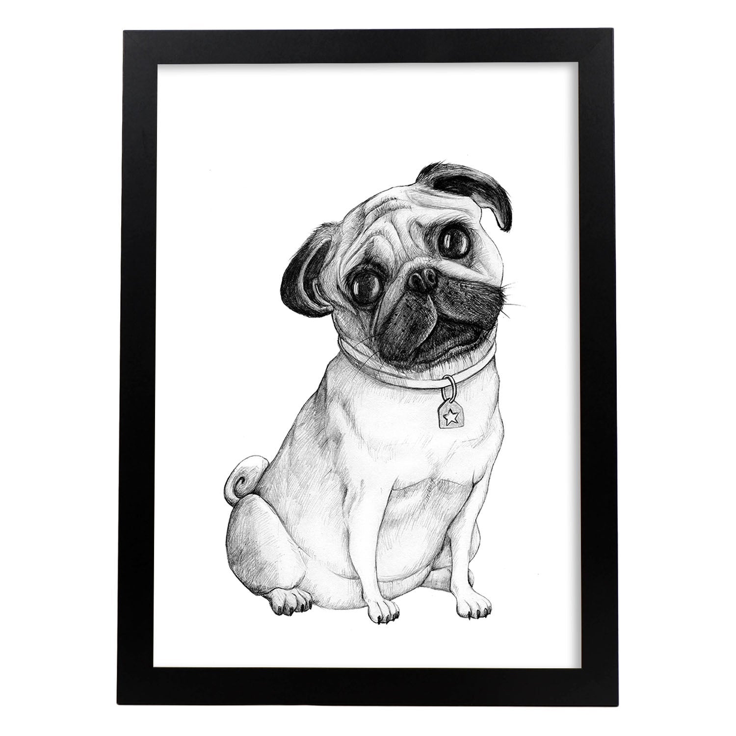 Nacnic Pug Blanc Carlin Plaque Décorative A3 Taille Leroy Merlin 