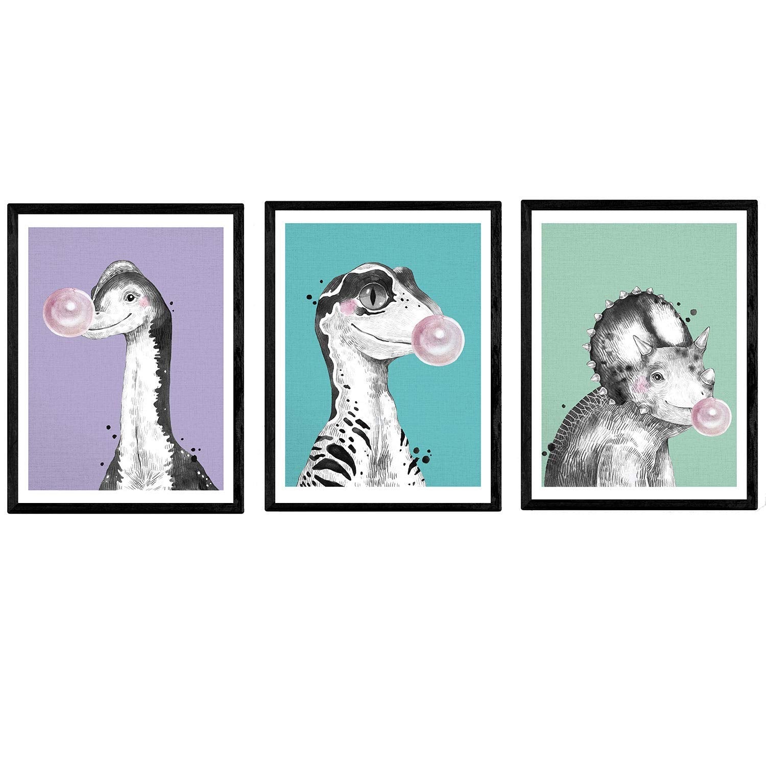I Poster Di Dinosauri Confezionano Con Gomma. Fogli Di Dinosauri Per Bambini.  A4 Senza Cornice