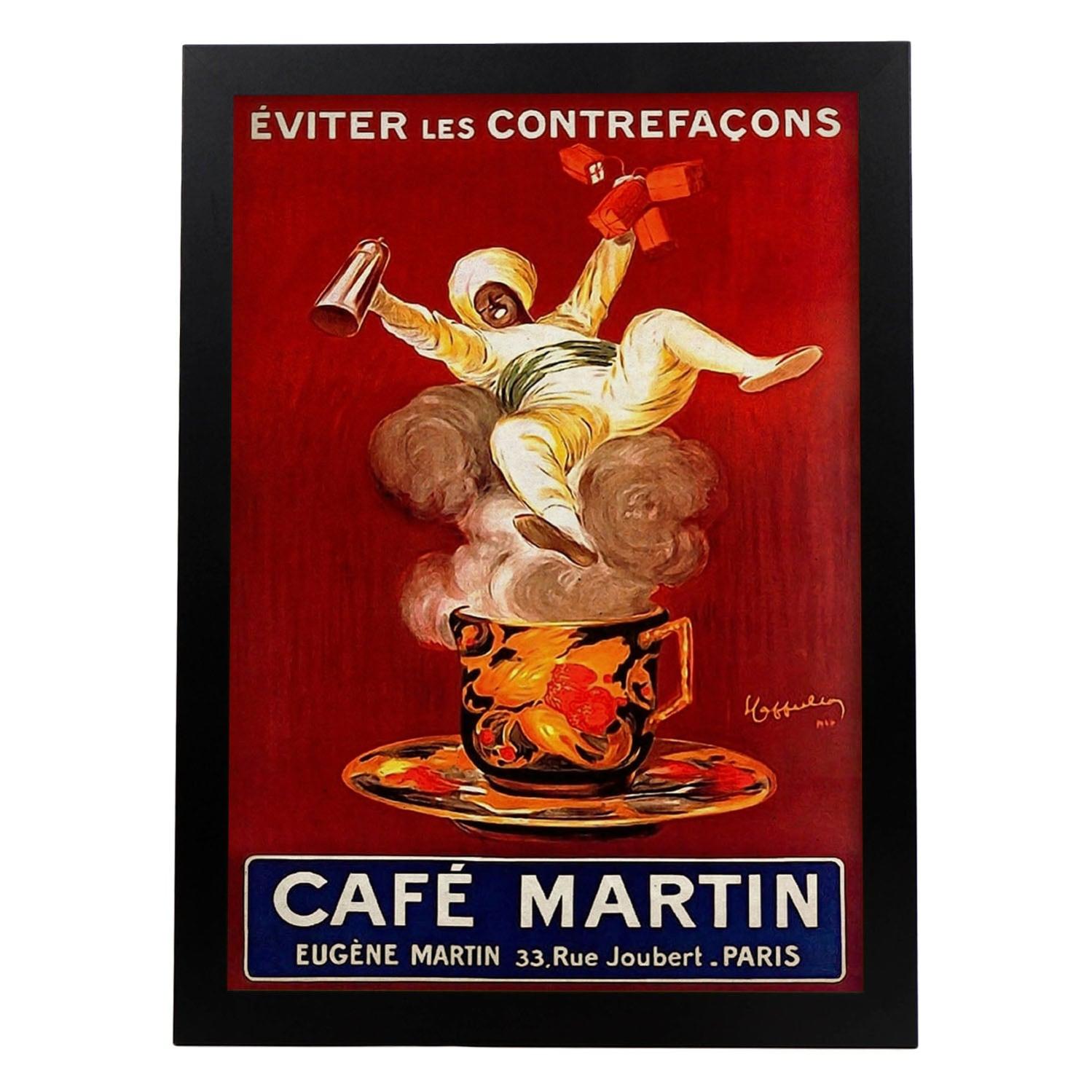 Affiche Vintage De Cafã © Martin. Avec Des Images Publicitaires Vintage