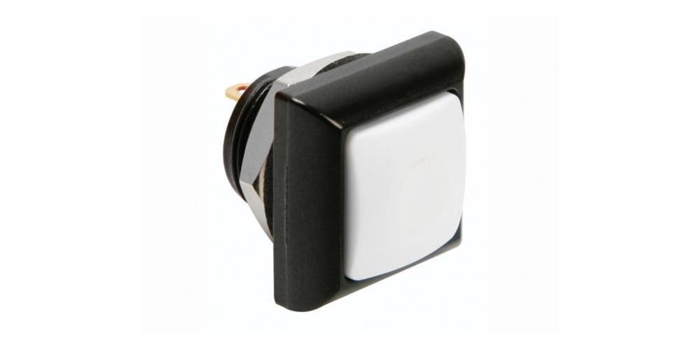 Switches POUSSOIR MÉTALLIQUE CARRÉ AVEC CAPUCHON BLANC 1P SPST