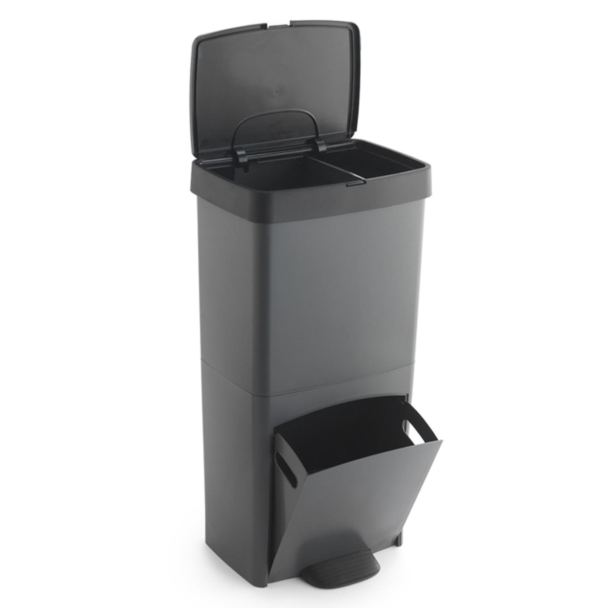Poubelle ou conteneur de recyclage 70L, VERTICAL, 2 compartiments, poubelle  à déchets, 76 cm, gestion facile